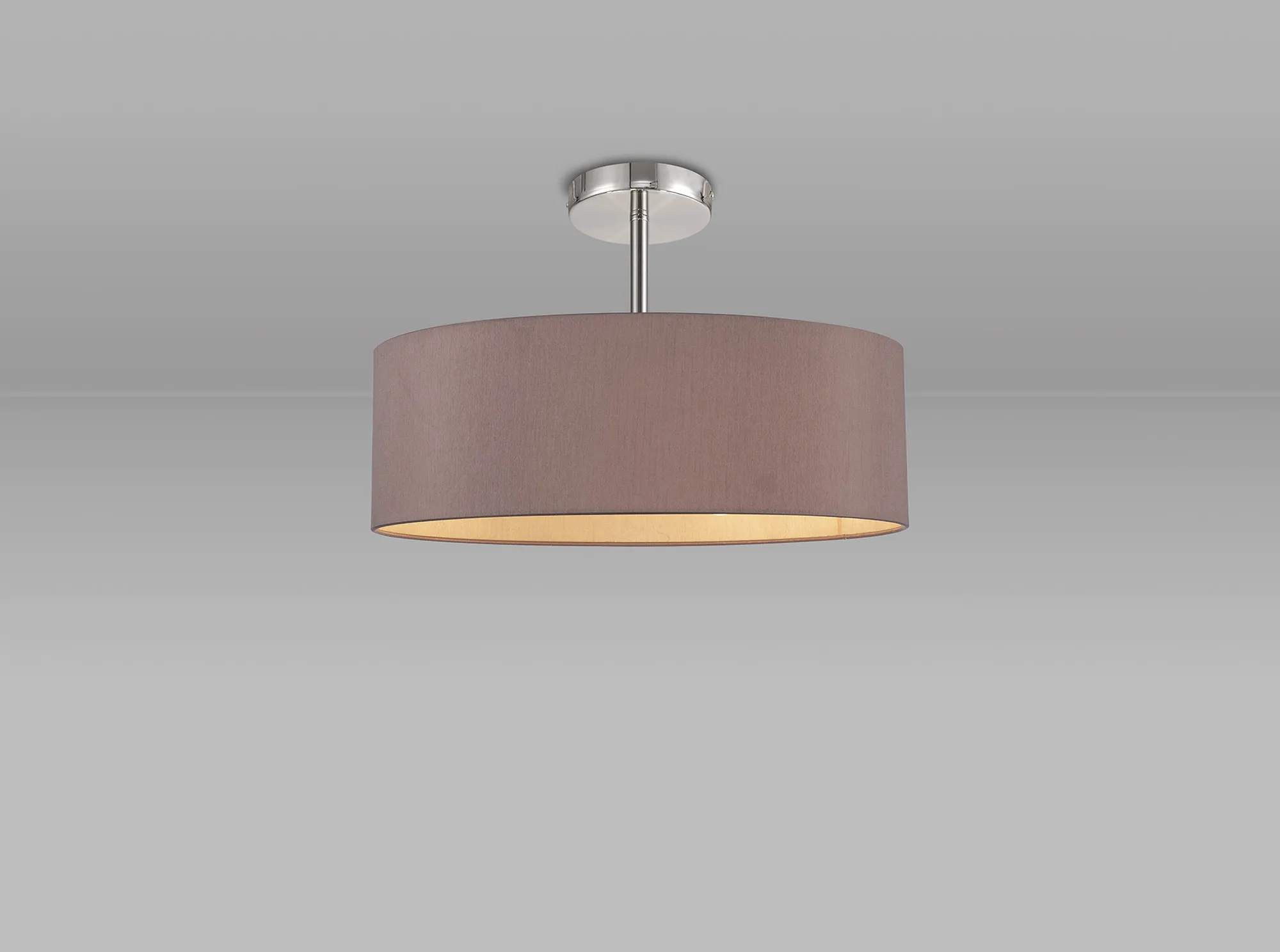 Baymont 45cm, Semi Flush 5 Light Polished Chrome, Taupe/Halo Gold DK0736  Deco Baymont CH TA